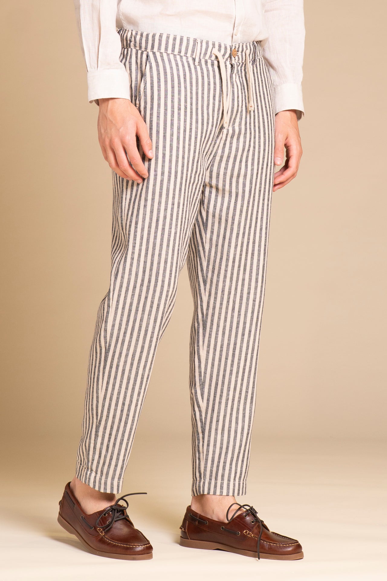 MILES CHINO LONG LINEN STRIPE
