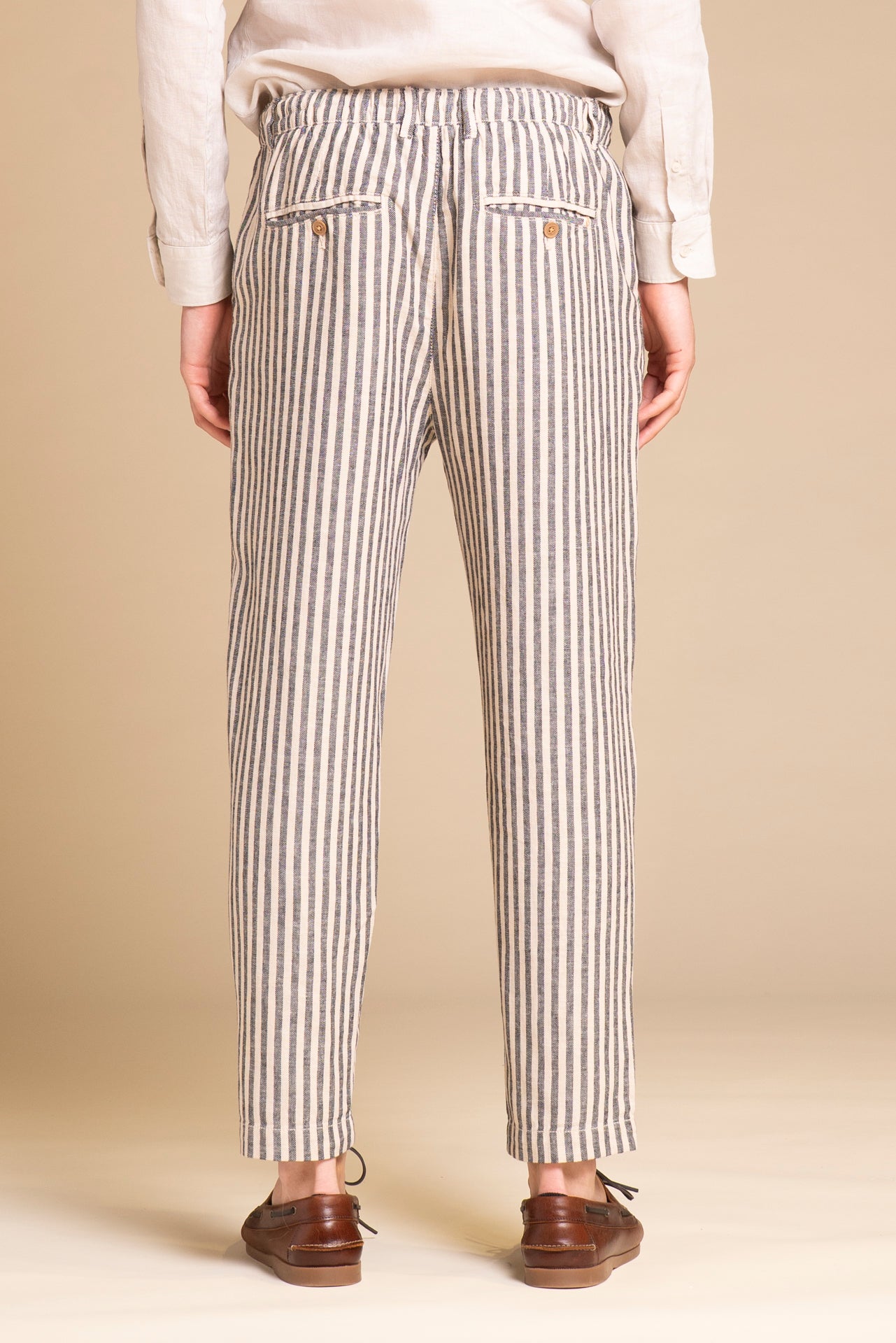 MILES CHINO LONG LINEN STRIPE