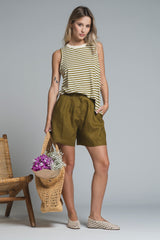 TATE TOP VEST IN MIXED VISCOSA
