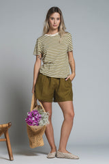LENA CHINO SHORT PANTS IN 100% LINEN