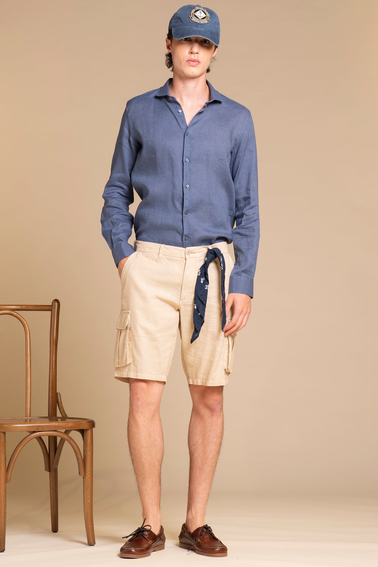 COOPER CARGO SHORT MIXED LINEN