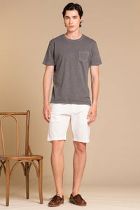 MORRIS T.SHIRT IN JERSEY SLUB CON TASCHINO