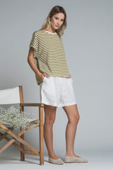 LENA CHINO SHORT PANTS IN 100% LINEN