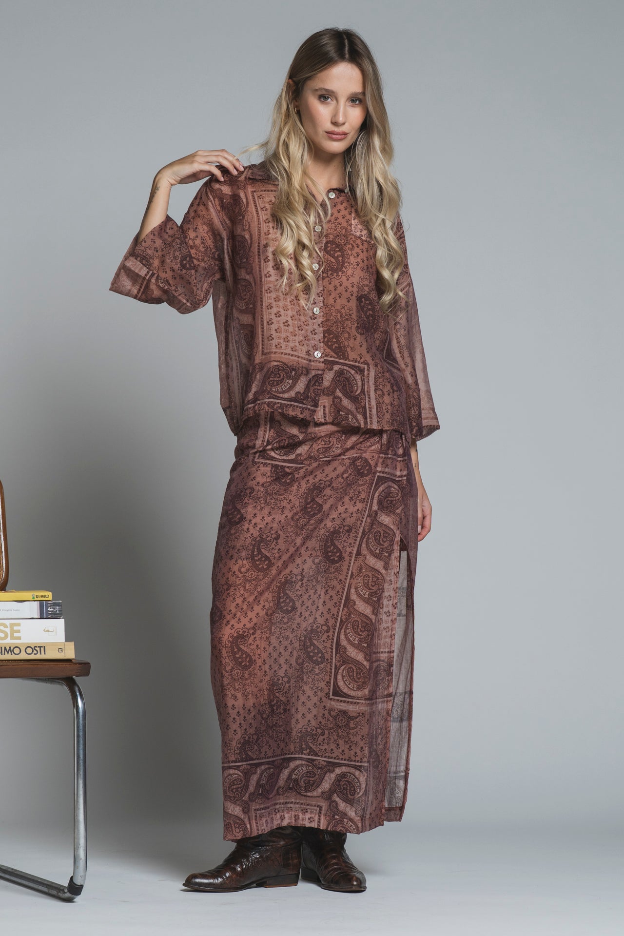 CORA SHIRT IN MIXED VISCOSE