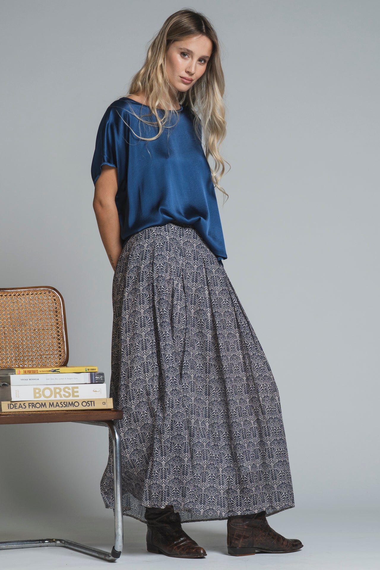 BENNY BLUSA IN SATIN VISCOSE