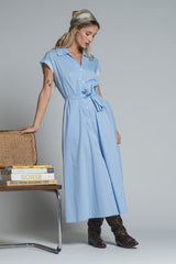 ARES DRESS SHIRT IN POPELINE STRIPE