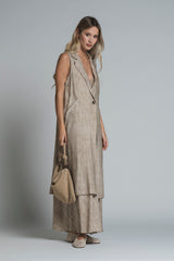 JENNY LONG GILET IN MIXED RAYON