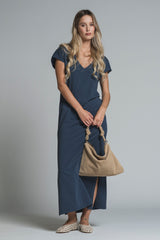 ANNA DRESS V NECK IN JERSEY