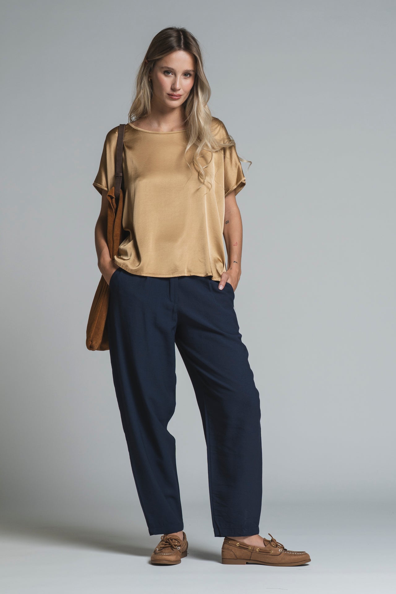 BENNY BLUSA IN SATIN VISCOSE