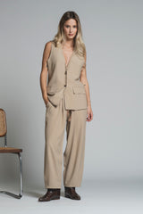 GIULY GILET IN MIXED VISCOSE