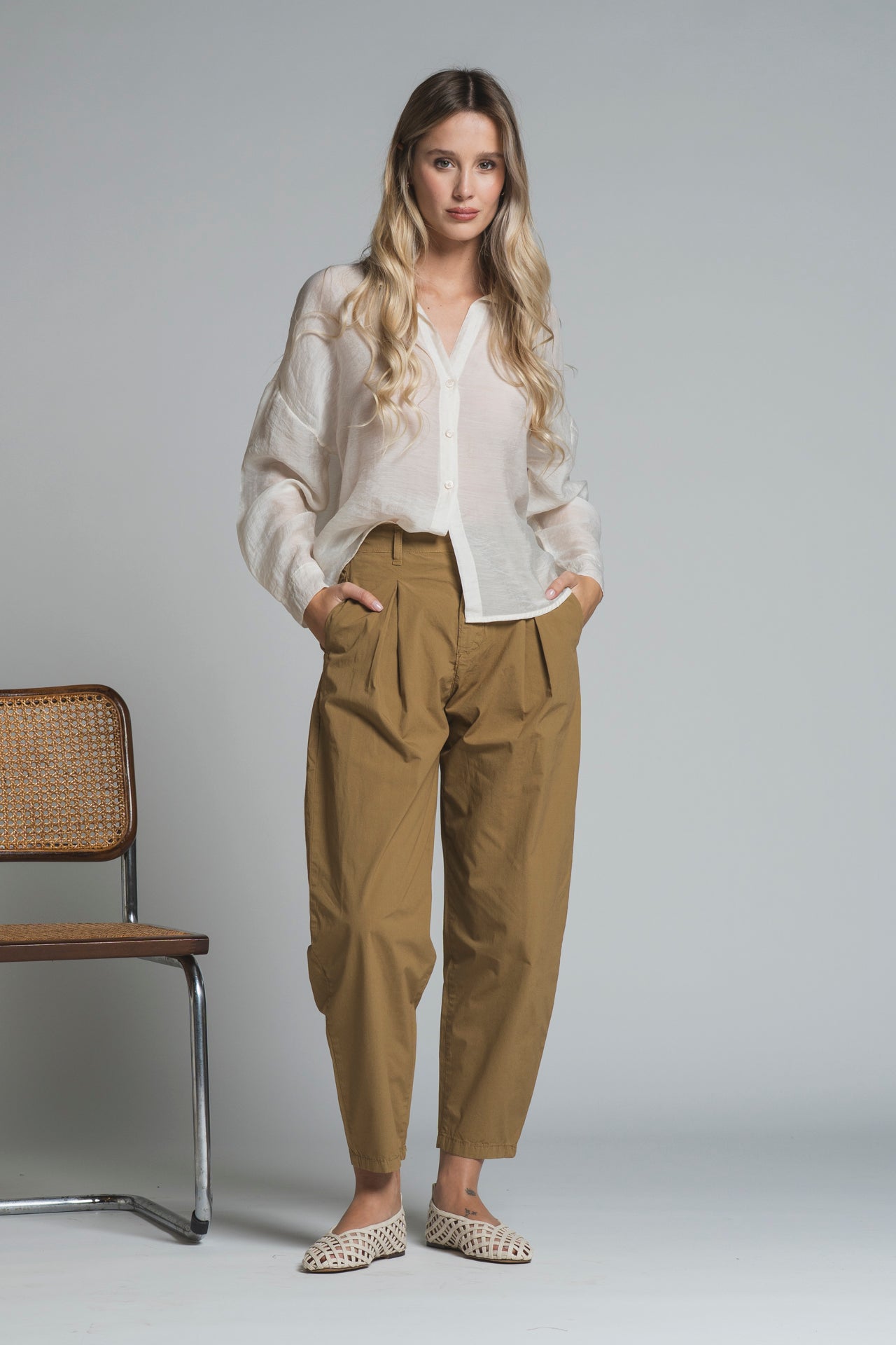 PAOLA CHINO LONG IN POPELINE STRETCH