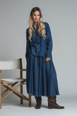 LILLY SKIRT IN CHAMBRAY