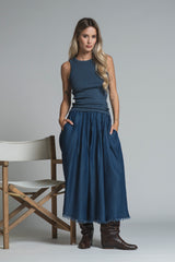 LILLY SKIRT IN CHAMBRAY