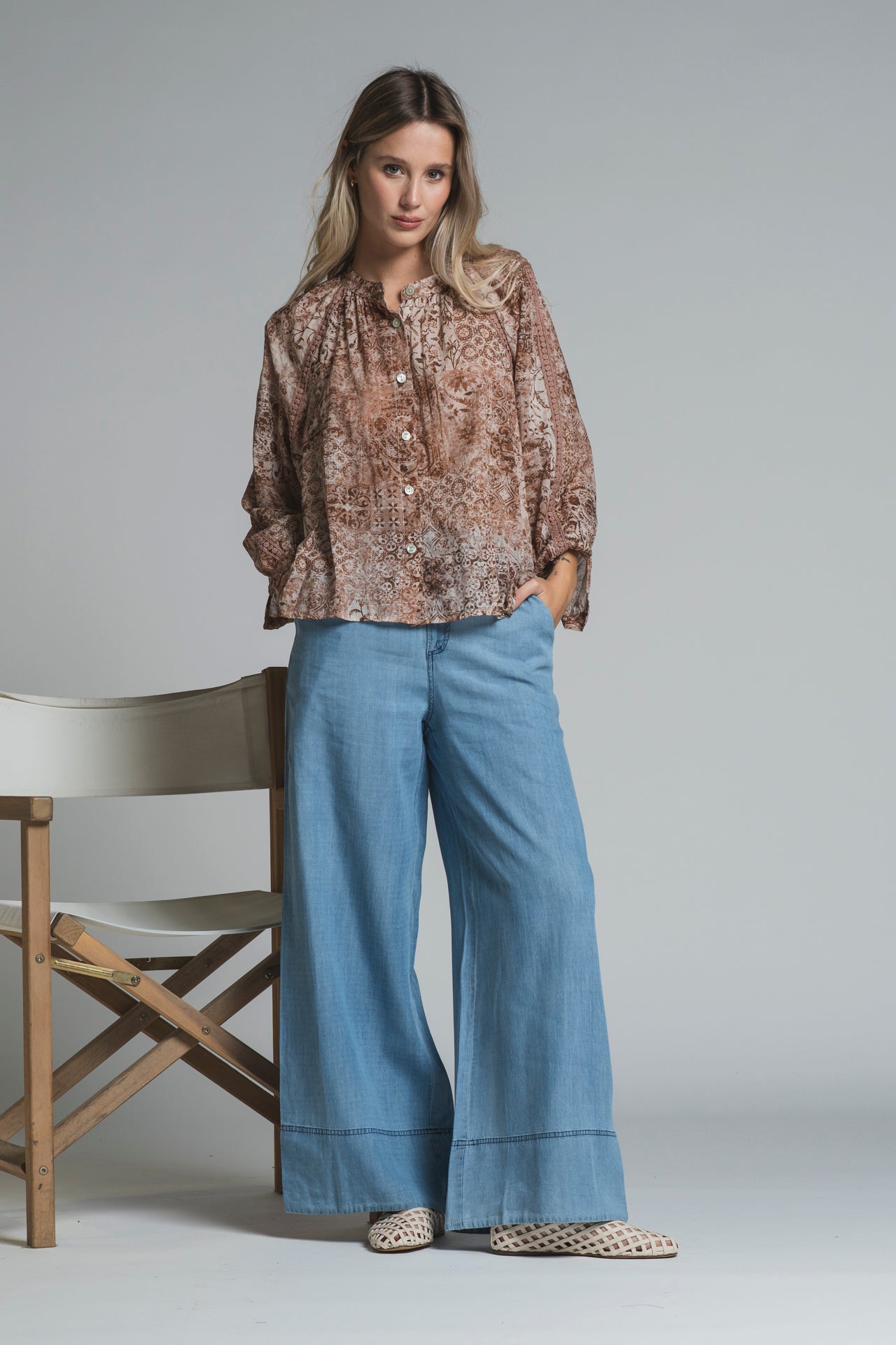 BESTY SHIRT IN MUSSOLA ALL OVER PRINT