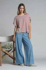 TESSA T.SHIRT BOXY IN MIXED VISCOSE