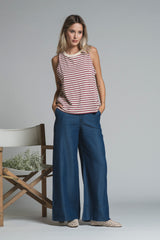 TATE TOP VEST IN MIXED VISCOSA