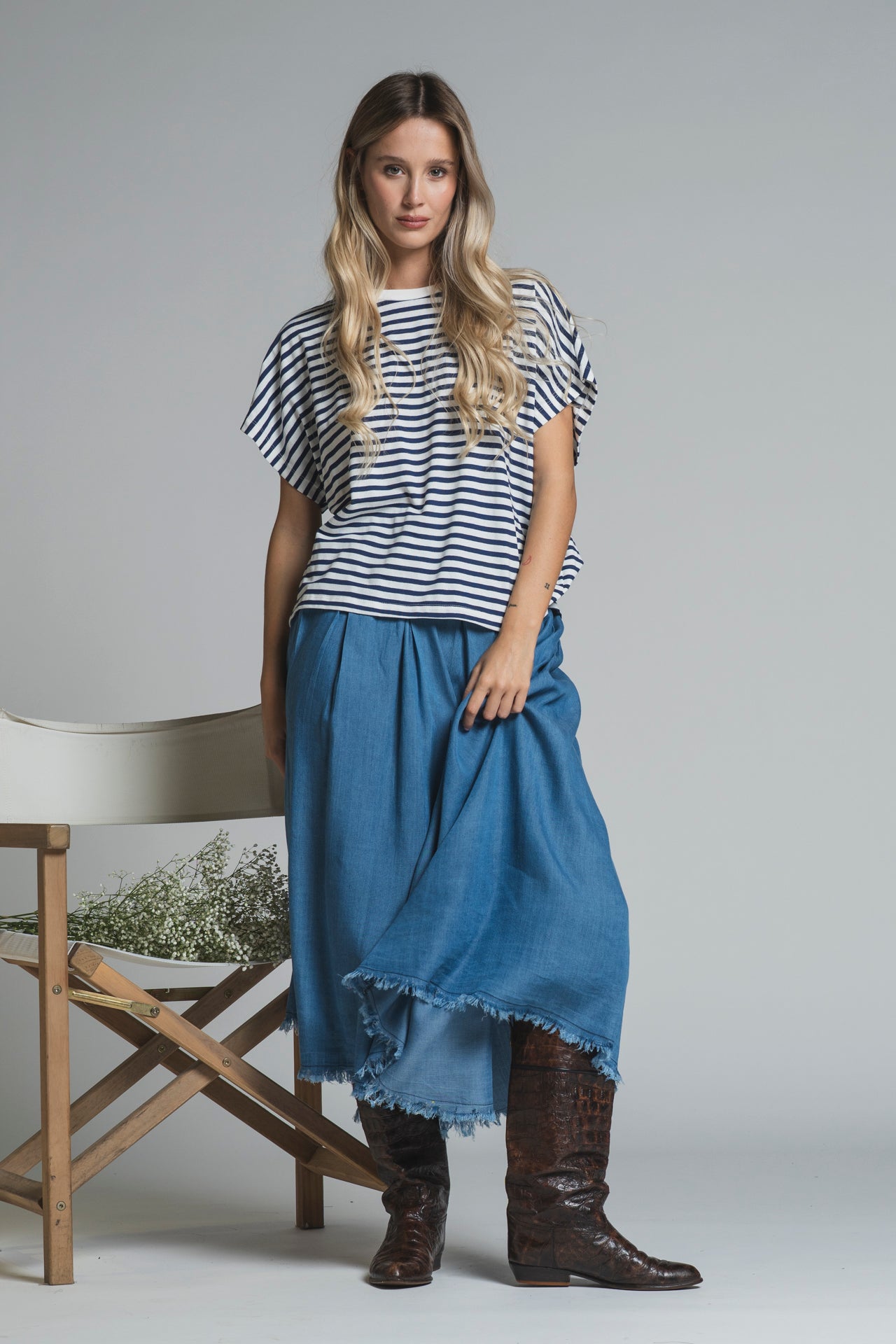 TESSA T.SHIRT BOXY IN MIXED VISCOSE