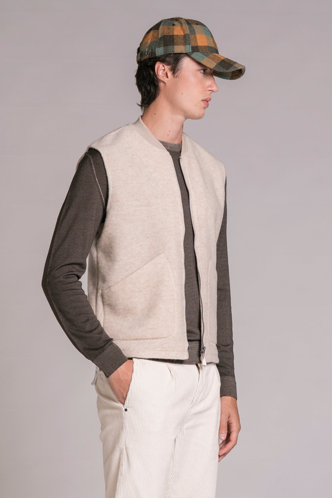 TERRY GILET IN BOILED WOOL