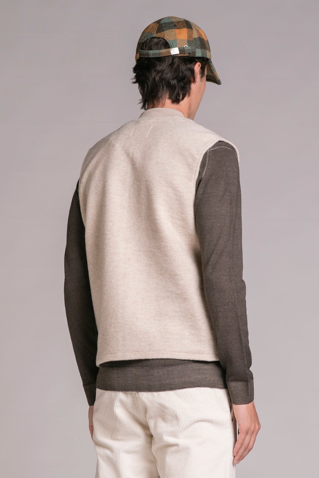 TERRY GILET IN BOILED WOOL