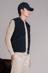 TERRY GILET IN BOILED WOOL