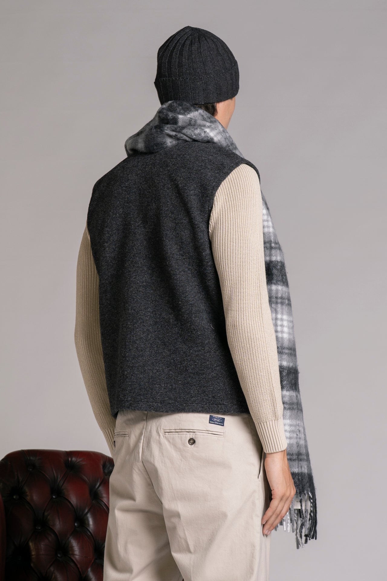 TERRY GILET IN BOILED WOOL