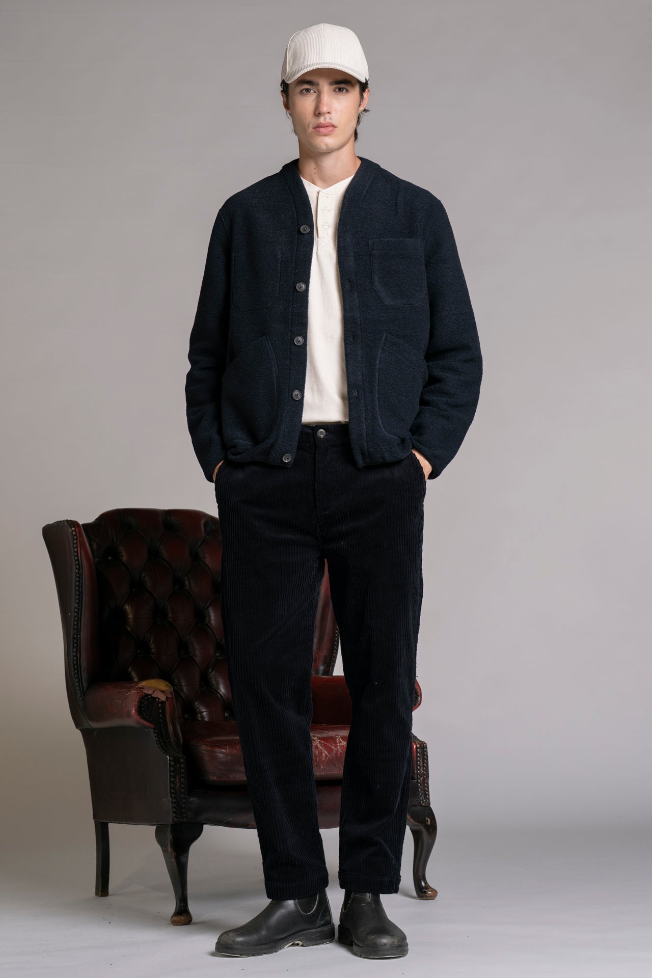 DOVER CARDIGAN IN BOILED WOOL