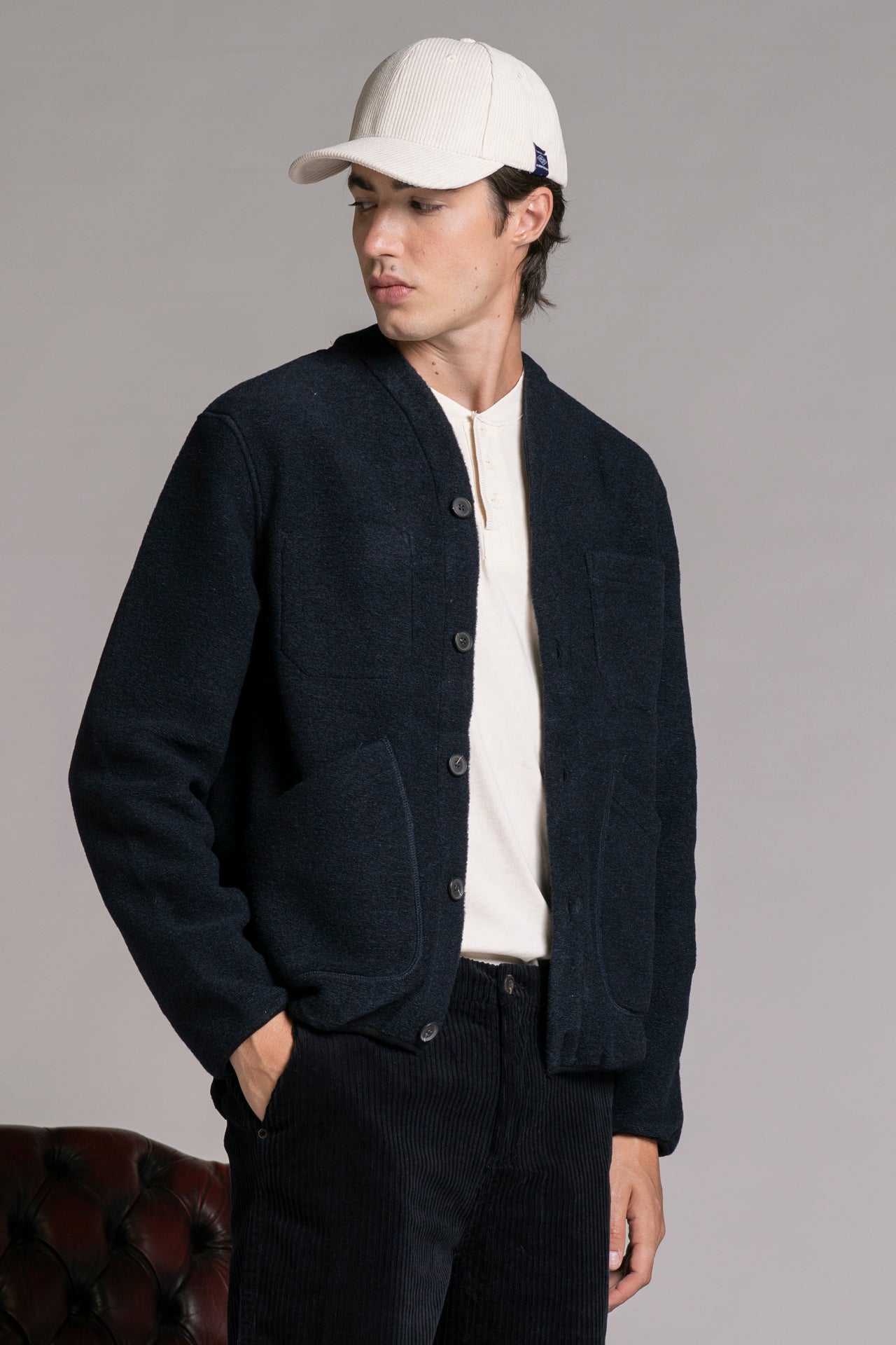 DOVER CARDIGAN IN BOILED WOOL