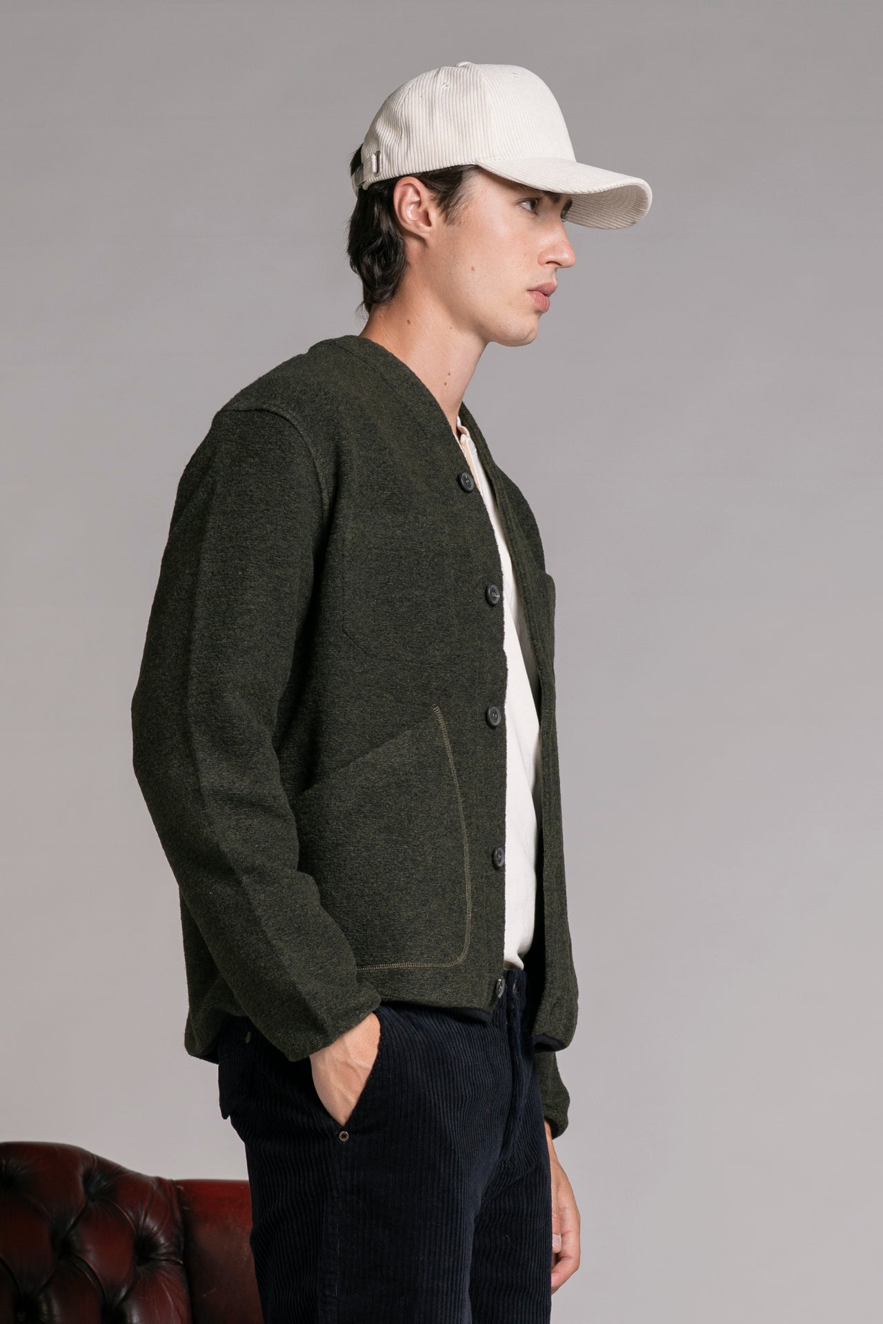 DOVER CARDIGAN IN BOILED WOOL