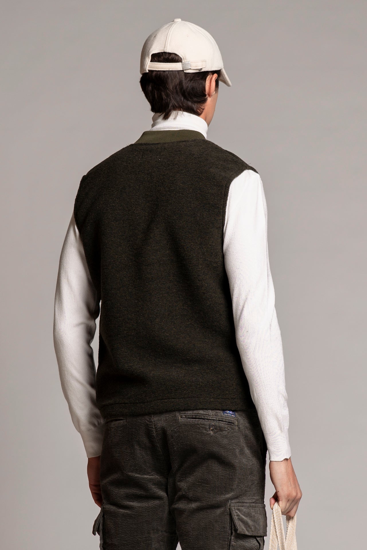 TERRY GILET IN BOILED WOOL