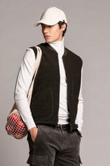 TERRY GILET IN BOILED WOOL