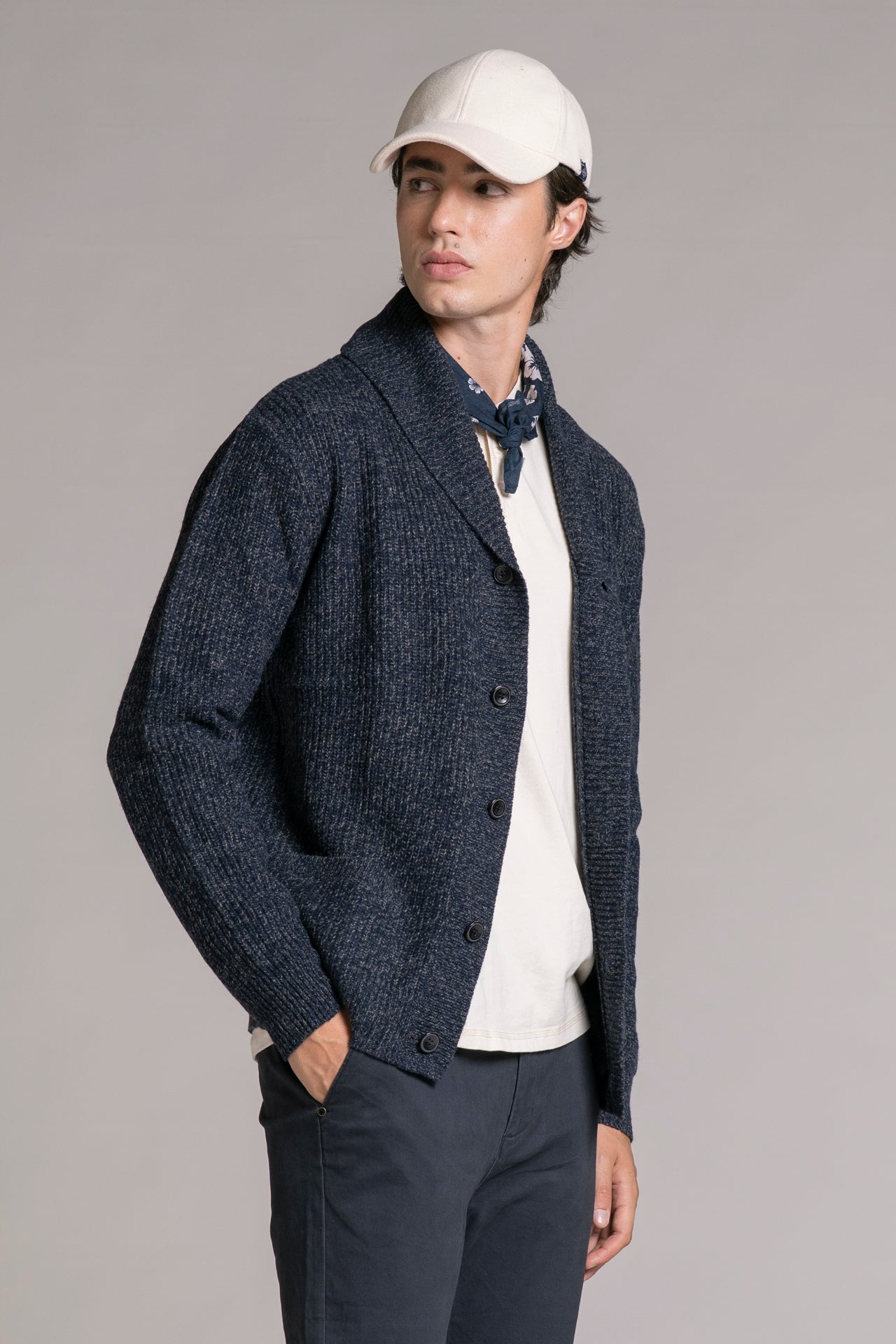 DANIEL CARDIGAN IN MOULINE'