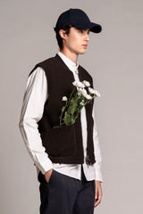 TERRY GILET IN BOILED WOOL