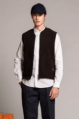 TERRY GILET IN BOILED WOOL