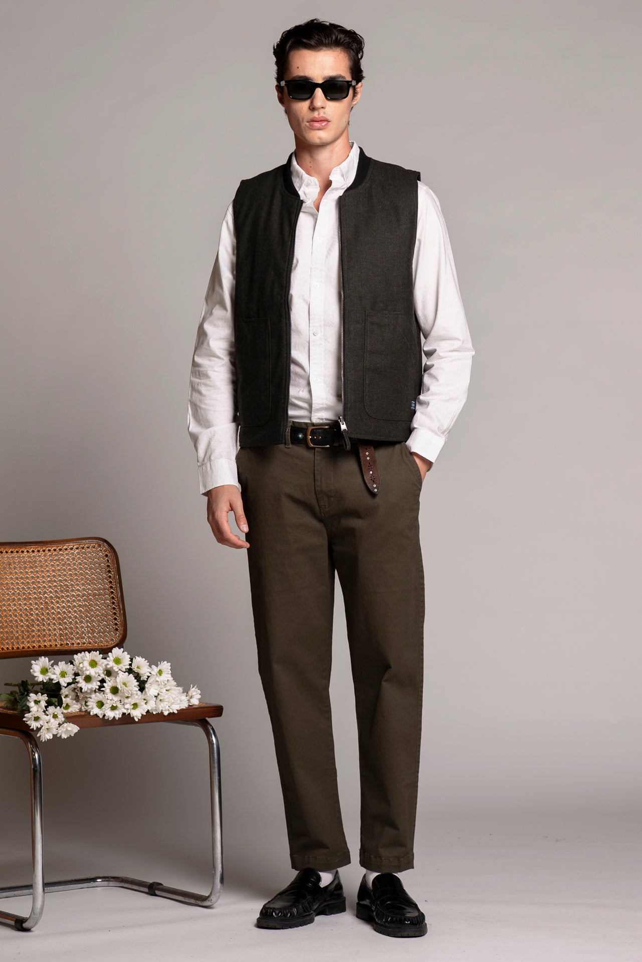 MARTIN GILET REVERSE MIXED WOOL