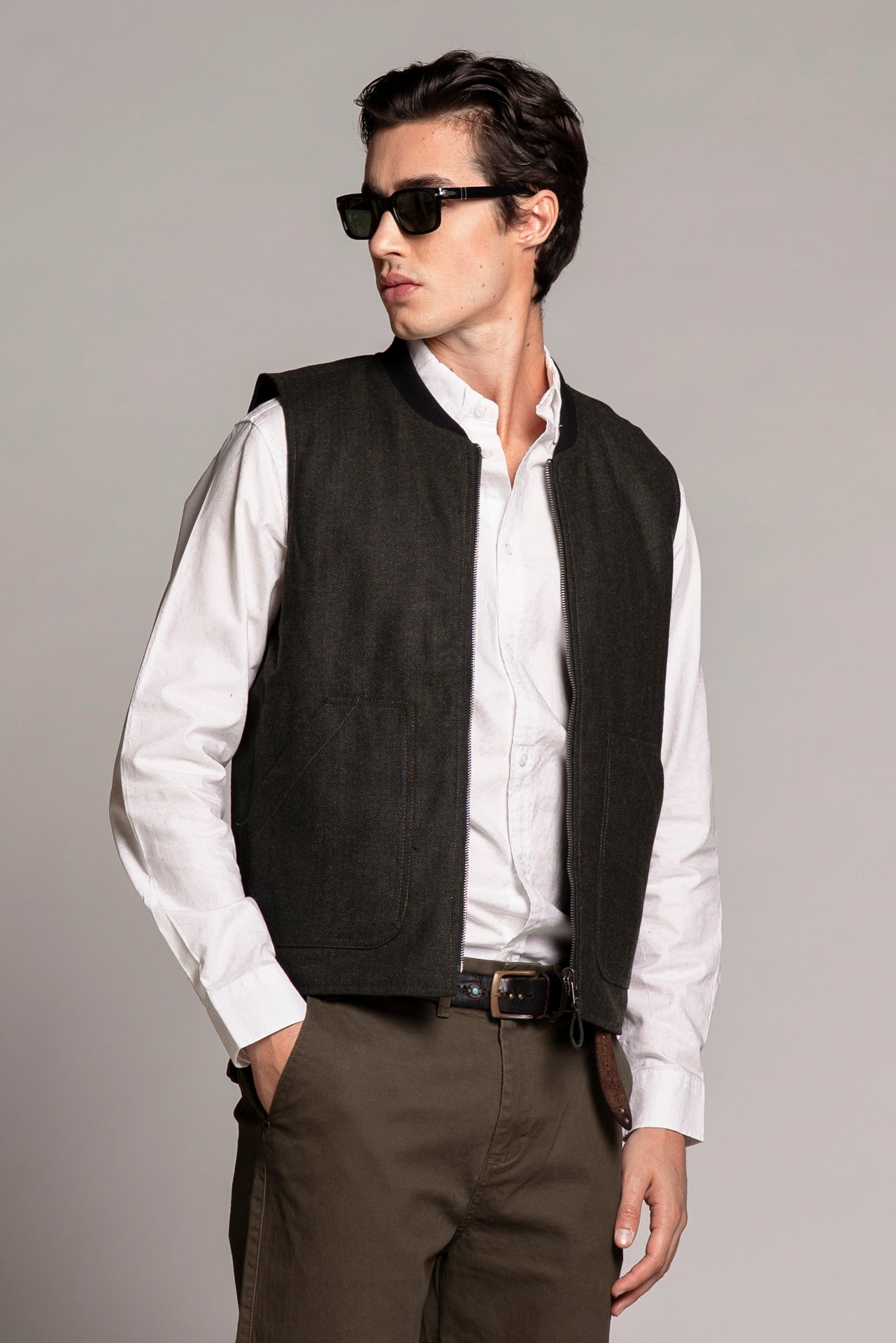 MARTIN GILET REVERSE MIXED WOOL