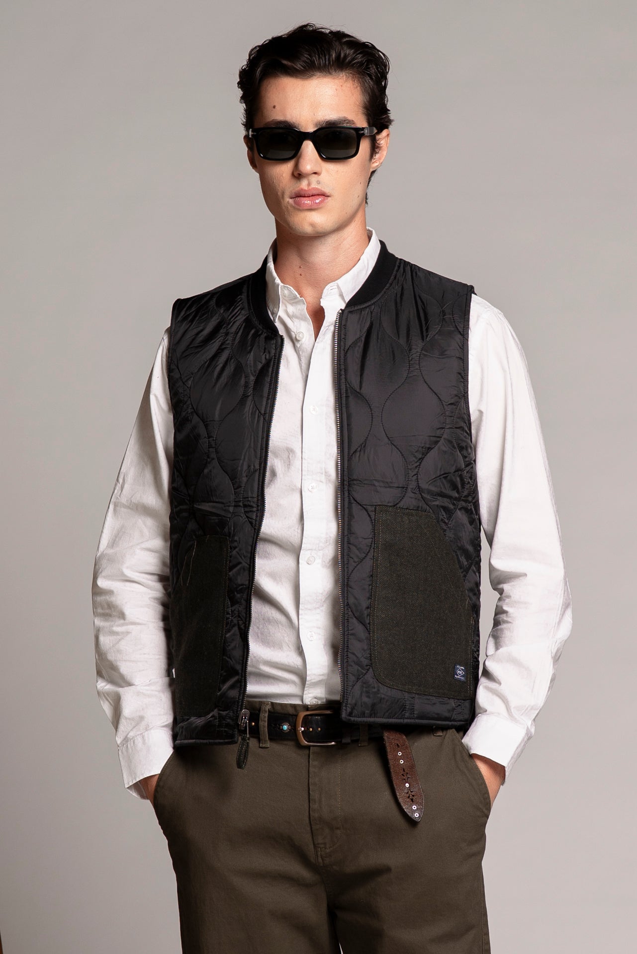MARTIN GILET REVERSE MIXED WOOL