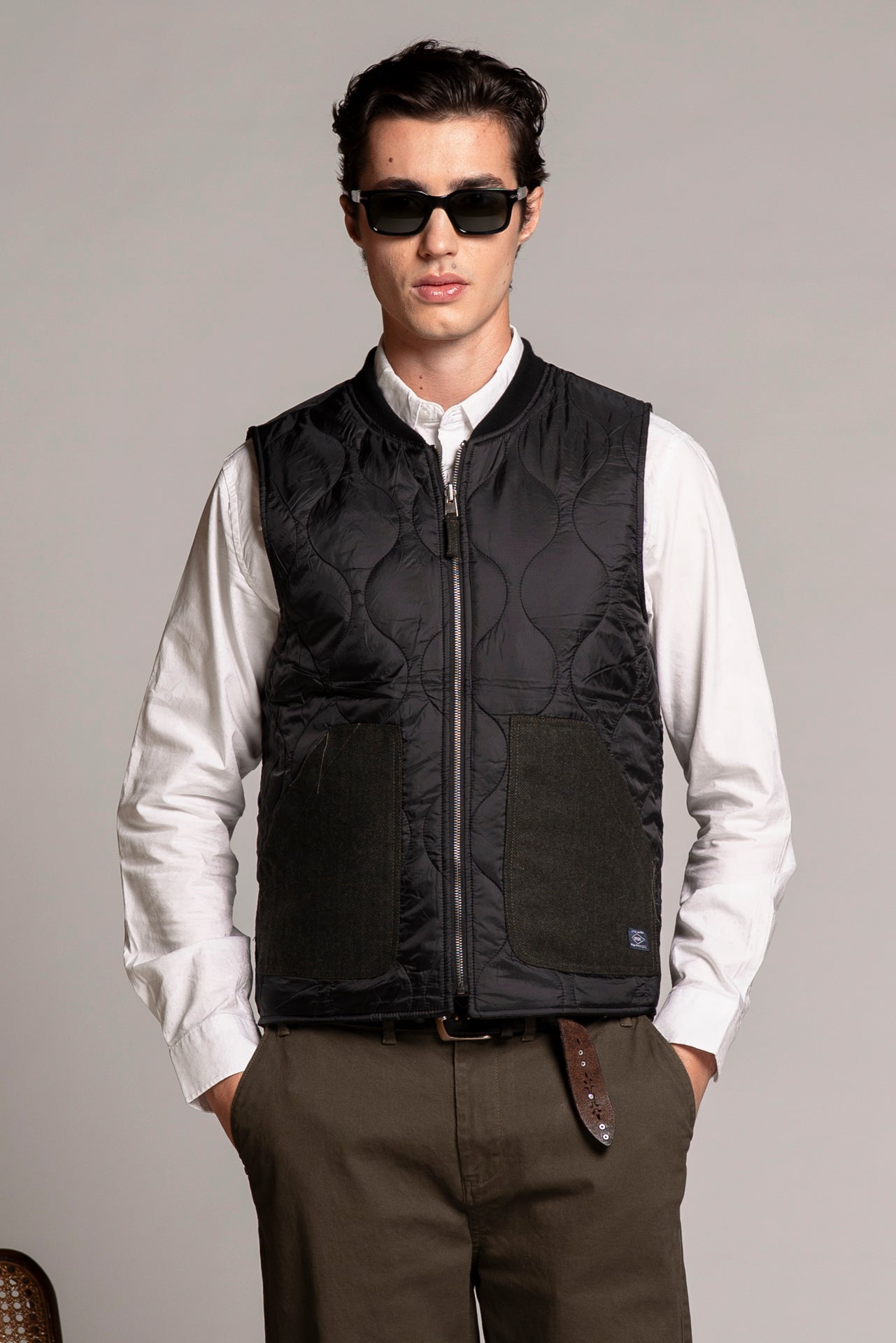 MARTIN GILET REVERSE MIXED WOOL