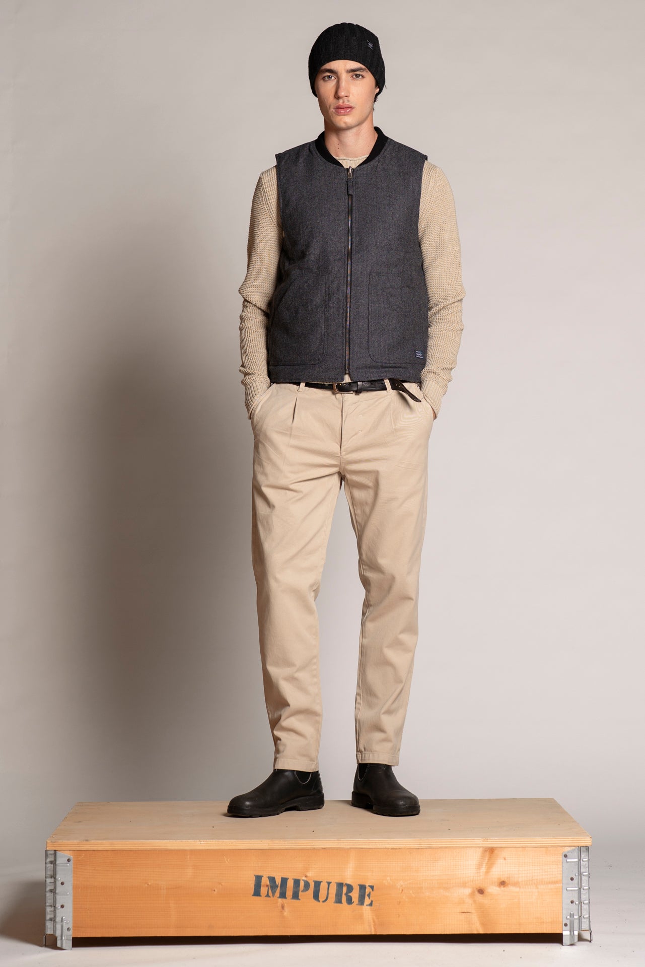 MARTIN GILET REVERSE MIXED WOOL