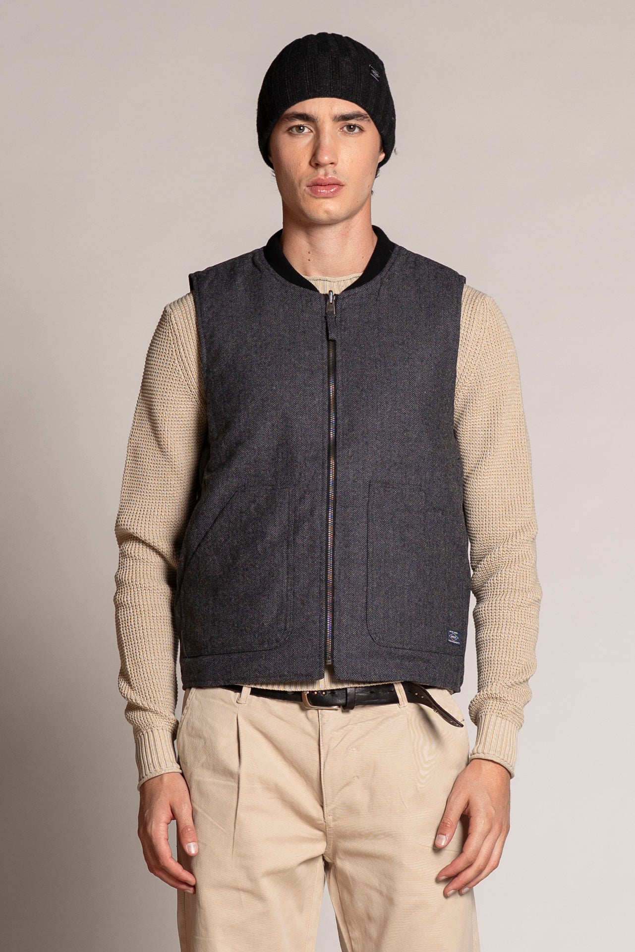 MARTIN GILET REVERSE MIXED WOOL