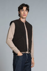 TERRY GILET IN BOILED WOOL