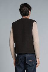 TERRY GILET IN BOILED WOOL