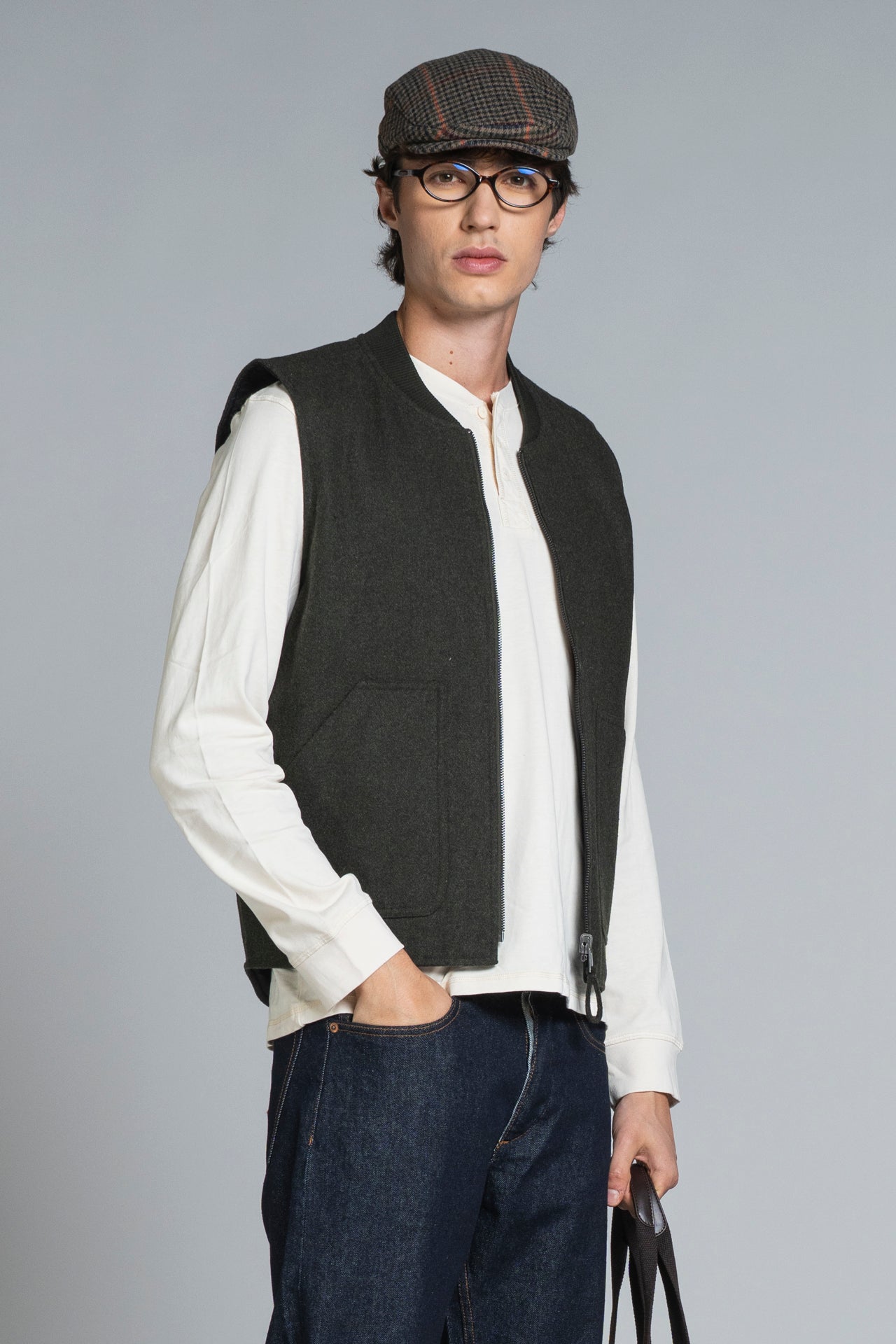 MARTIN GILET IN MIXED WOOL
