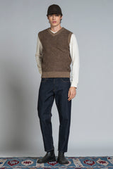 SOAN GILET ROUND NECK IN LAMBSWOOL