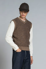 SOAN GILET ROUND NECK IN LAMBSWOOL