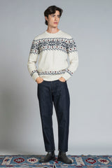 MILTON ROUND NECK JAQUARD IN BLEND WOOL