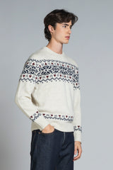 MILTON ROUND NECK JAQUARD IN BLEND WOOL