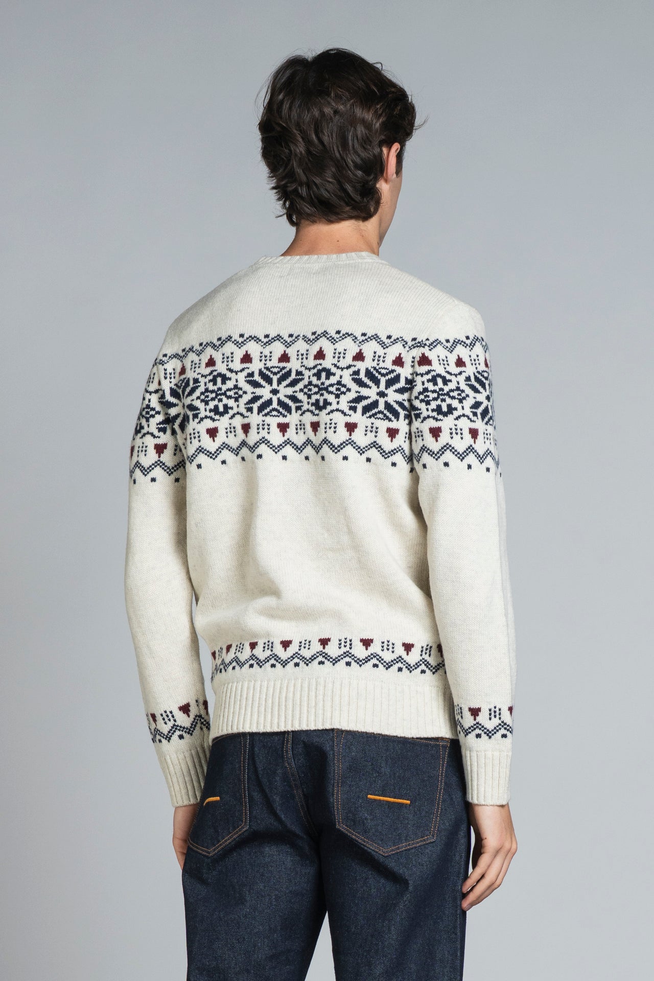 MILTON ROUND NECK JAQUARD IN BLEND WOOL