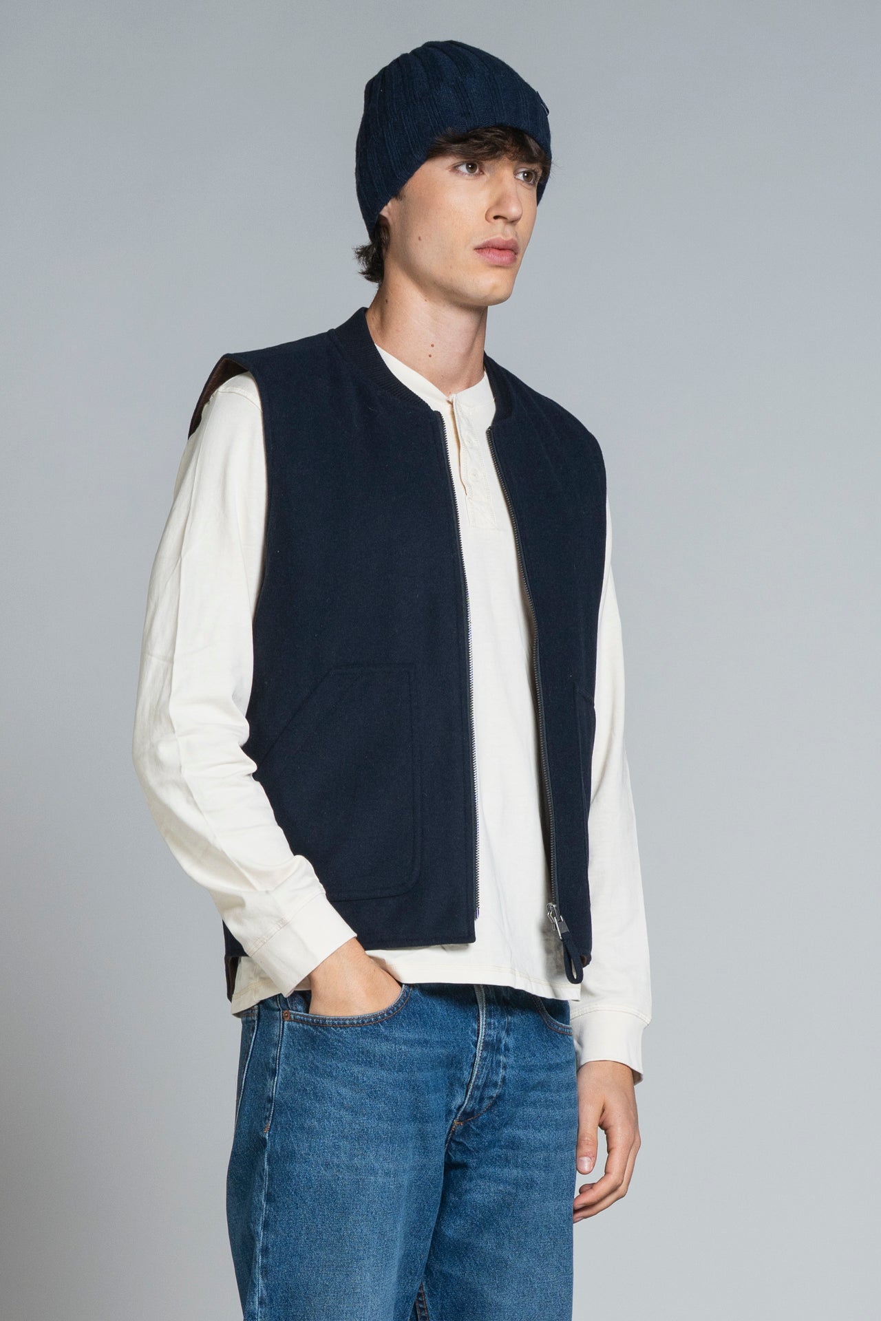 MARTIN GILET IN MIXED WOOL