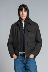 LIAM HOODIE JACKET MIXED WOOL