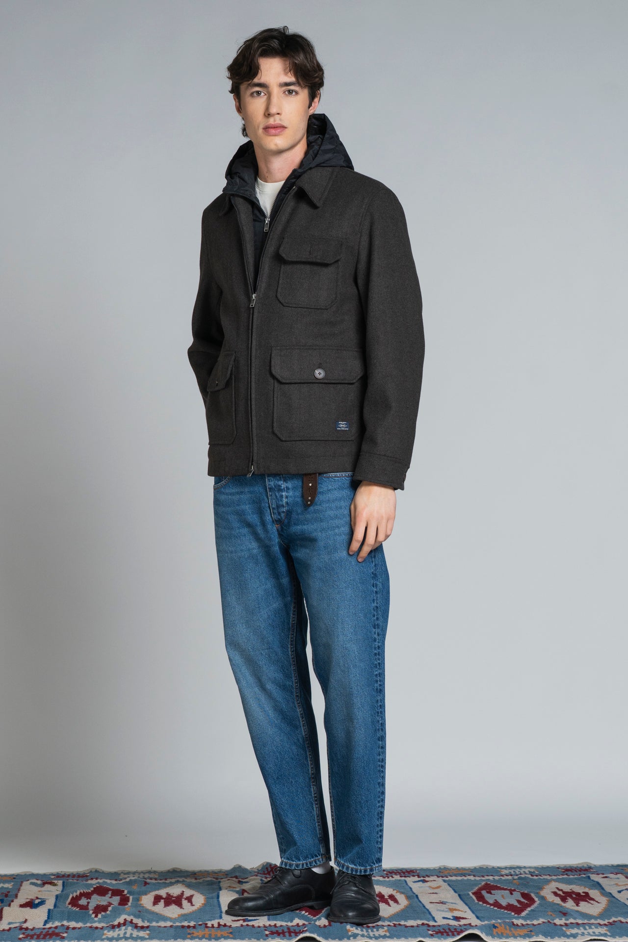 LIAM HOODIE JACKET MIXED WOOL